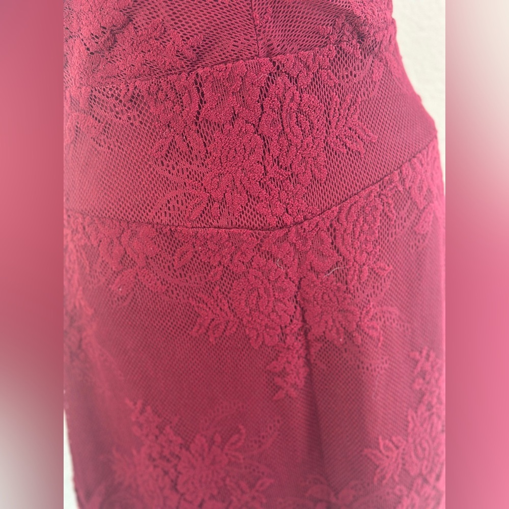 Free People Intimately Red Velvet Open Back Dress - Picture 6 of 7